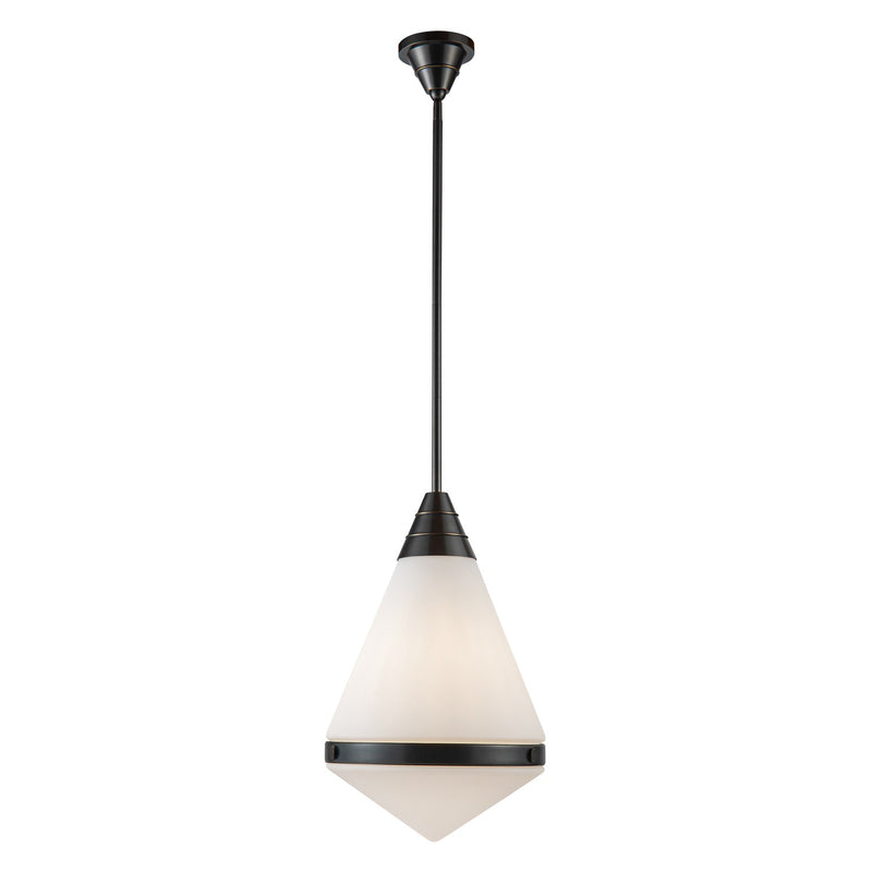 One Light Pendant<br /><span style="color:#4AB0CE;">Entrega: 4-10 dias en USA</span><br /><span style="color:#4AB0CE;font-size:60%;">PREGUNTE POR ENTREGA EN PANAMA</span><br />Collection: Willard<br />Finish: Urban Bronze/Opal Matte Glass
