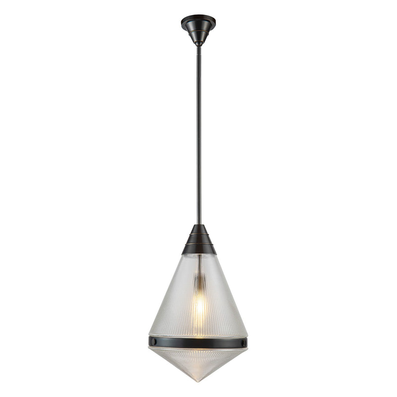 One Light Pendant<br /><span style="color:#4AB0CE;">Entrega: 4-10 dias en USA</span><br /><span style="color:#4AB0CE;font-size:60%;">PREGUNTE POR ENTREGA EN PANAMA</span><br />Collection: Willard<br />Finish: Urban Bronze/Prismatic Glass