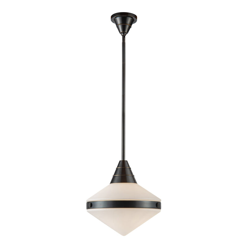 One Light Pendant<br /><span style="color:#4AB0CE;">Entrega: 4-10 dias en USA</span><br /><span style="color:#4AB0CE;font-size:60%;">PREGUNTE POR ENTREGA EN PANAMA</span><br />Collection: Willard<br />Finish: Urban Bronze/Opal Matte Glass