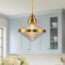 Alora - PD348114VBPG - One Light Pendant - Willard - Vintage Brass/Prismatic Glass