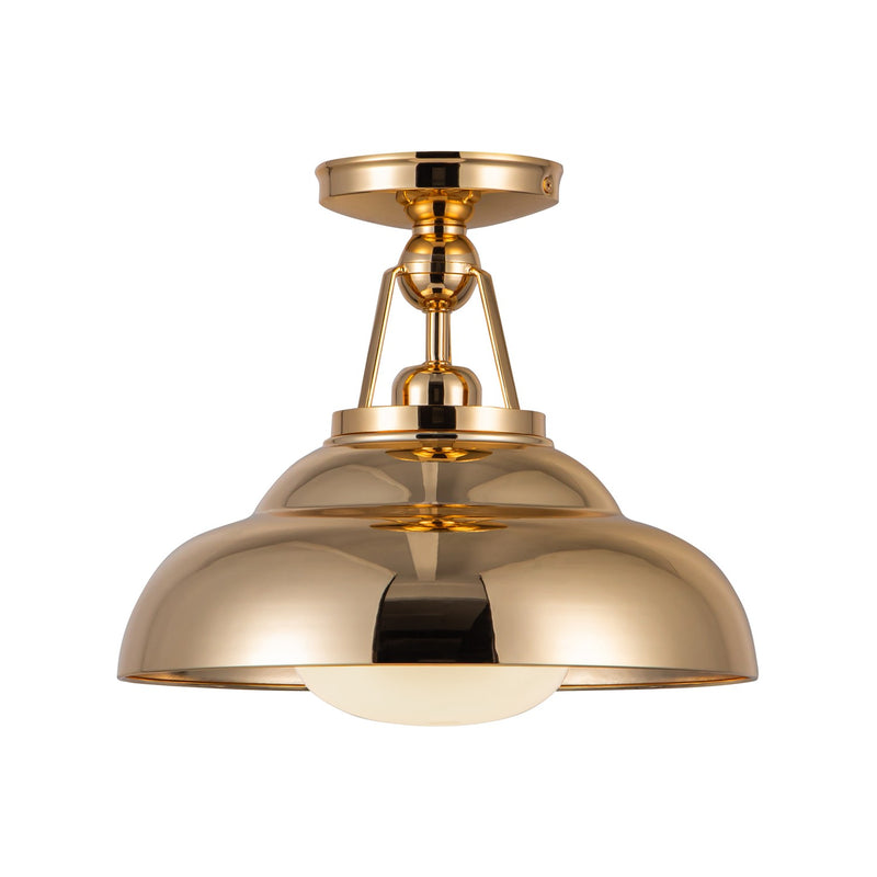 One Light Semi-Flush Mount<br /><span style="color:#4AB0CE;">Entrega: 4-10 dias en USA</span><br /><span style="color:#4AB0CE;font-size:60%;">PREGUNTE POR ENTREGA EN PANAMA</span><br />Collection: Palmetto<br />Finish: Polished Brass/Glossy Opal