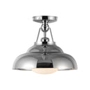 One Light Semi-Flush Mount<br /><span style="color:#4AB0CE;">Entrega: 4-10 dias en USA</span><br /><span style="color:#4AB0CE;font-size:60%;">PREGUNTE POR ENTREGA EN PANAMA</span><br />Collection: Palmetto<br />Finish: Polished Nickel/Glossy Opal