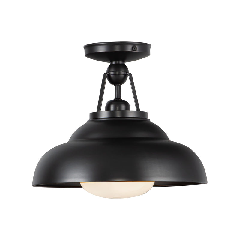 One Light Semi-Flush Mount<br /><span style="color:#4AB0CE;">Entrega: 4-10 dias en USA</span><br /><span style="color:#4AB0CE;font-size:60%;">PREGUNTE POR ENTREGA EN PANAMA</span><br />Collection: Palmetto<br />Finish: Urban Bronze/Glossy Opal