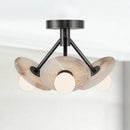 Alora - SF346313UBAR - LED Semi Flush Mount - Dahlia - Urban Bronze/Alabaster