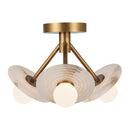 LED Semi Flush Mount<br /><span style="color:#4AB0CE;">Entrega: 4-10 dias en USA</span><br /><span style="color:#4AB0CE;font-size:60%;">PREGUNTE POR ENTREGA EN PANAMA</span><br />Collection: Dahlia<br />Finish: Vintage Brass/Alabaster