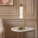 One Light Table Lamp<br /><span style="color:#4AB0CE;">Entrega: 4-10 dias en USA</span><br /><span style="color:#4AB0CE;font-size:60%;">PREGUNTE POR ENTREGA EN PANAMA</span><br />Collection: Wynwood<br />Finish: Vintage Brass/Glossy Opal