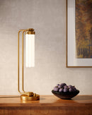 Alora - TL355022VBGO - One Light Table Lamp - Wynwood - Vintage Brass/Glossy Opal