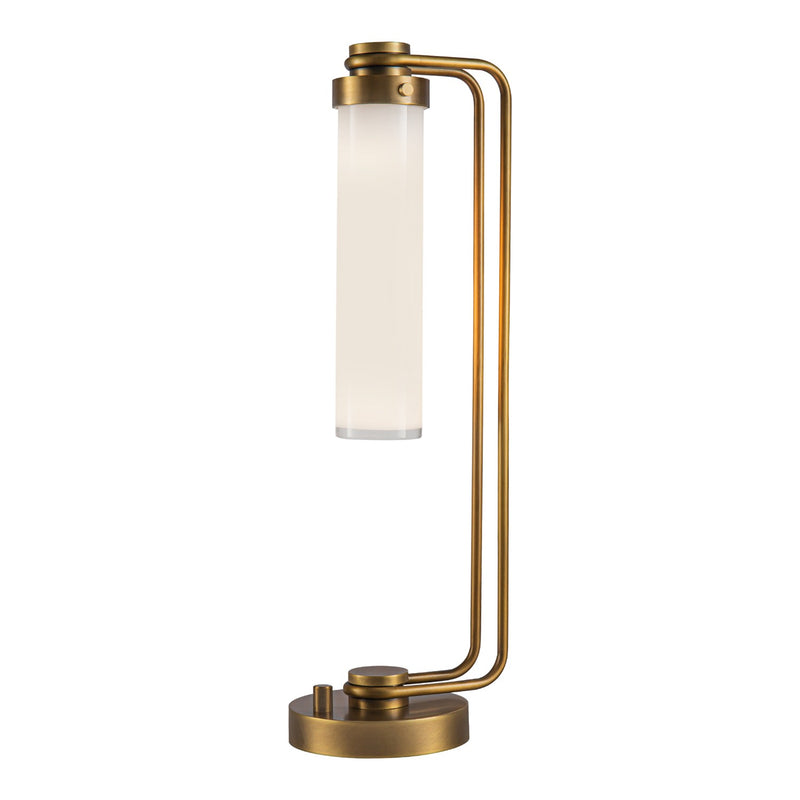 One Light Table Lamp<br /><span style="color:#4AB0CE;">Entrega: 4-10 dias en USA</span><br /><span style="color:#4AB0CE;font-size:60%;">PREGUNTE POR ENTREGA EN PANAMA</span><br />Collection: Wynwood<br />Finish: Vintage Brass/Glossy Opal