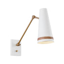 One Light Wall Sconce<br /><span style="color:#4AB0CE;">Entrega: 4-10 dias en USA</span><br /><span style="color:#4AB0CE;font-size:60%;">PREGUNTE POR ENTREGA EN PANAMA</span><br />Collection: Brickell<br />Finish: Matte White/Hazelnut Leather
