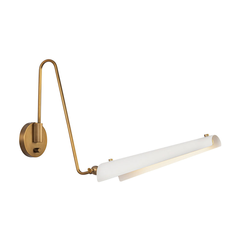 LED Vanity<br /><span style="color:#4AB0CE;">Entrega: 4-10 dias en USA</span><br /><span style="color:#4AB0CE;font-size:60%;">PREGUNTE POR ENTREGA EN PANAMA</span><br />Collection: Osorio<br />Finish: Matte White/Vintage Brass
