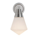 One Light Wall Sconce<br /><span style="color:#4AB0CE;">Entrega: 4-10 dias en USA</span><br /><span style="color:#4AB0CE;font-size:60%;">PREGUNTE POR ENTREGA EN PANAMA</span><br />Collection: Willard<br />Finish: Polished Nickel/Opal Matte Glass