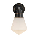 One Light Wall Sconce<br /><span style="color:#4AB0CE;">Entrega: 4-10 dias en USA</span><br /><span style="color:#4AB0CE;font-size:60%;">PREGUNTE POR ENTREGA EN PANAMA</span><br />Collection: Willard<br />Finish: Urban Bronze/Opal Matte Glass