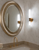 Alora - WV348118VBFR - LED Vanity - Edwin - Vintage Brass/Frosted Ribbed Glass