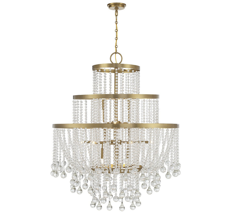 15 Light Chandelier<br /><span style="color:#4AB0CE;">Entrega: 4-10 dias en USA</span><br /><span style="color:#4AB0CE;font-size:60%;">PREGUNTE POR ENTREGA EN PANAMA</span><br />Collection: Luna<br />Finish: Warm Brass