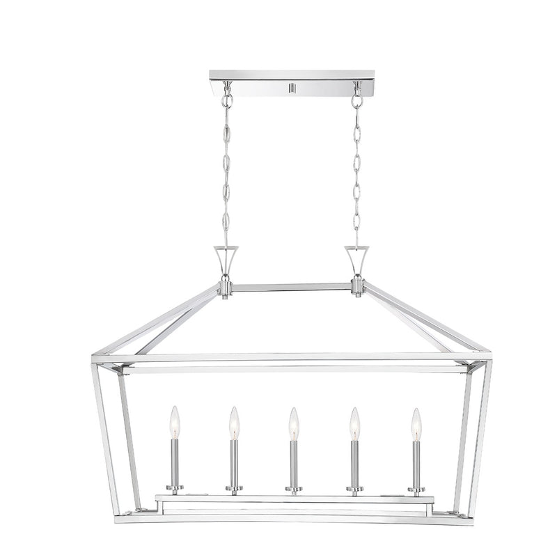 Five Light Linear Chandelier<br /><span style="color:#4AB0CE;">Entrega: 4-10 dias en USA</span><br /><span style="color:#4AB0CE;font-size:60%;">PREGUNTE POR ENTREGA EN PANAMA</span><br />Collection: Townsend<br />Finish: Polished Nickel