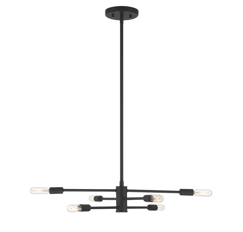 Six Light Chandelier<br /><span style="color:#4AB0CE;">Entrega: 4-10 dias en USA</span><br /><span style="color:#4AB0CE;font-size:60%;">PREGUNTE POR ENTREGA EN PANAMA</span><br />Collection: Lyrique<br />Finish: Matte Black