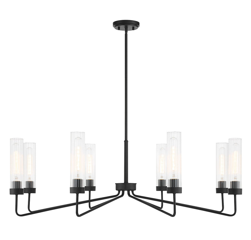 Eight Light Chandelier<br /><span style="color:#4AB0CE;">Entrega: 4-10 dias en USA</span><br /><span style="color:#4AB0CE;font-size:60%;">PREGUNTE POR ENTREGA EN PANAMA</span><br />Collection: Baker<br />Finish: Matte Black