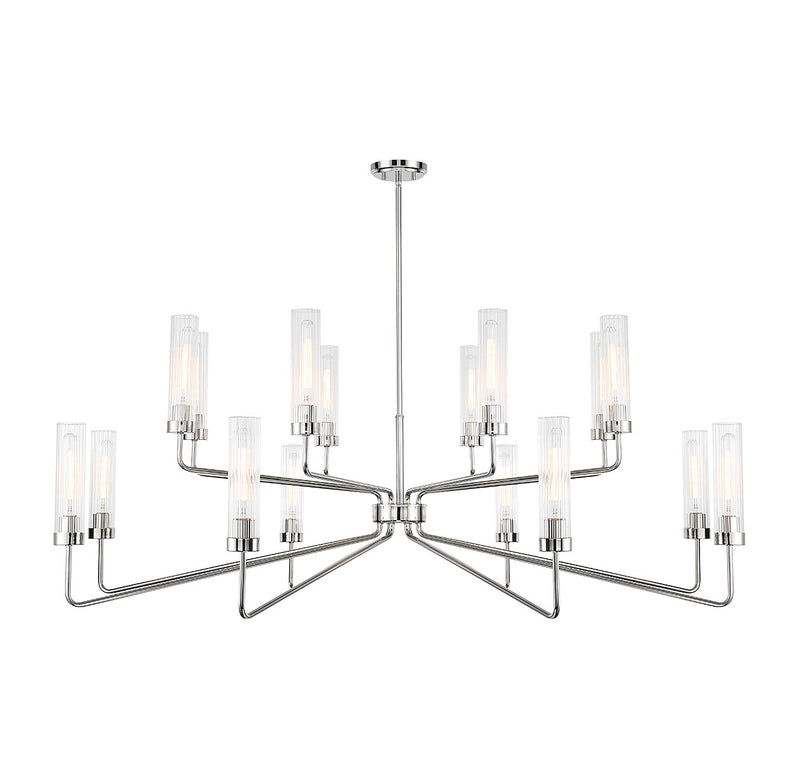 16 Light Chandelier<br /><span style="color:#4AB0CE;">Entrega: 4-10 dias en USA</span><br /><span style="color:#4AB0CE;font-size:60%;">PREGUNTE POR ENTREGA EN PANAMA</span><br />Collection: Baker<br />Finish: Polished Nickel