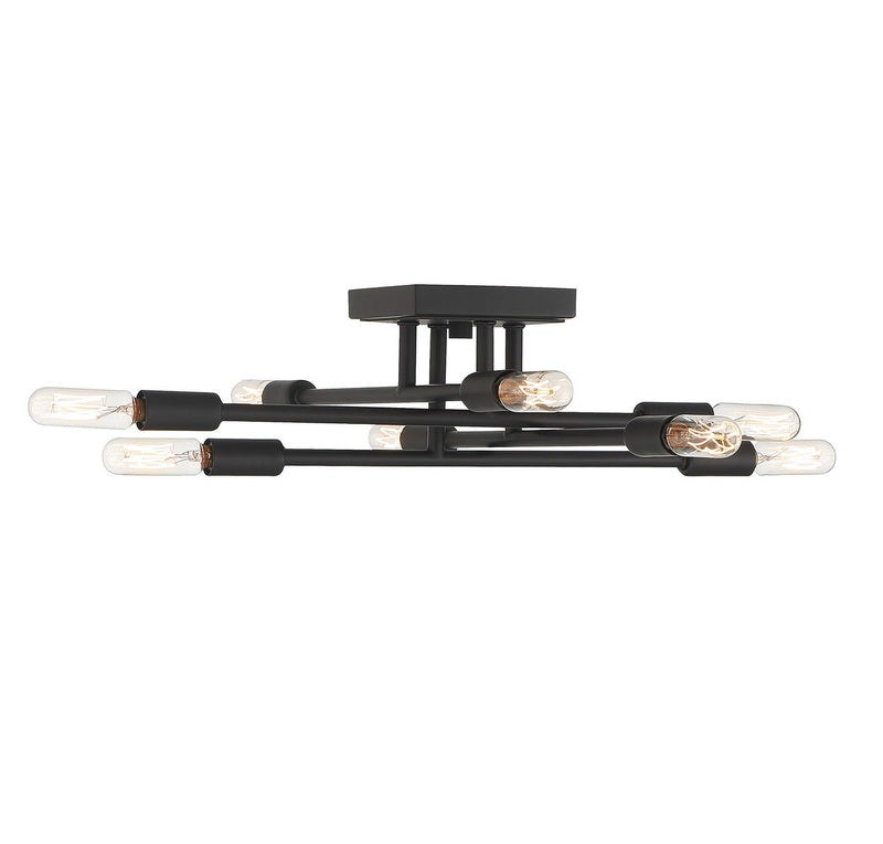 Eight Light Semi-Flush Mount<br /><span style="color:#4AB0CE;">Entrega: 4-10 dias en USA</span><br /><span style="color:#4AB0CE;font-size:60%;">PREGUNTE POR ENTREGA EN PANAMA</span><br />Collection: Lyrique<br />Finish: Matte Black