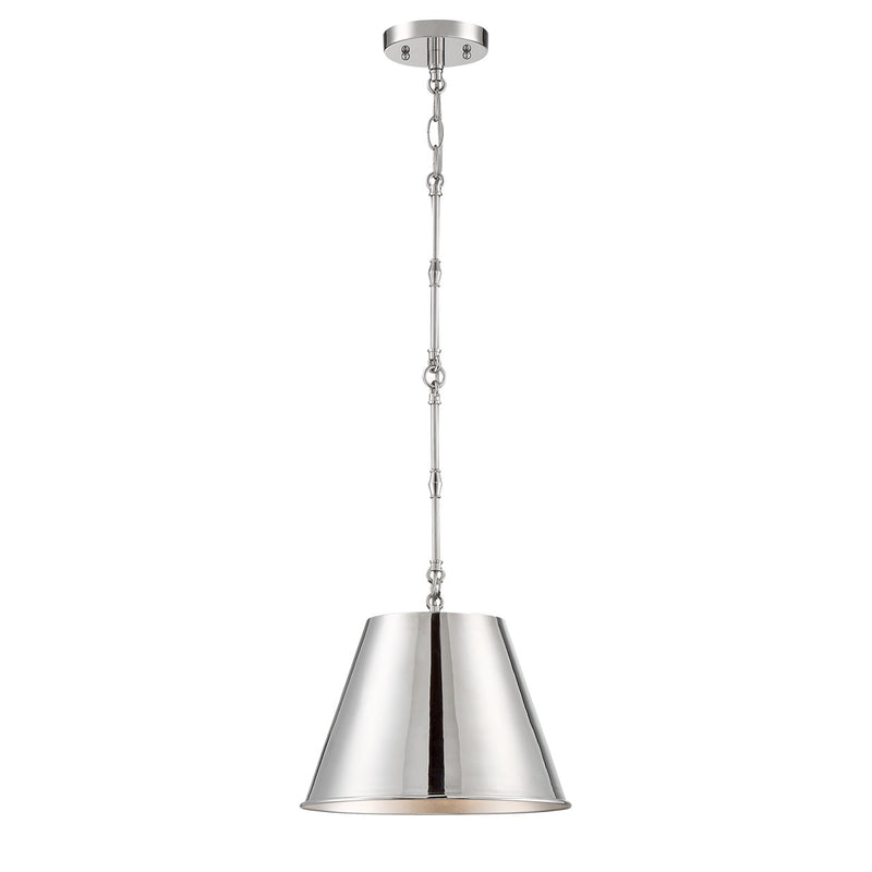 One Light Pendant<br /><span style="color:#4AB0CE;">Entrega: 4-10 dias en USA</span><br /><span style="color:#4AB0CE;font-size:60%;">PREGUNTE POR ENTREGA EN PANAMA</span><br />Collection: Alden<br />Finish: Polished Nickel