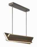 George Kovacs - P1648-895-L - LED Island Pendant - Intersezioni - Midnight Iron And Faux Walnut
