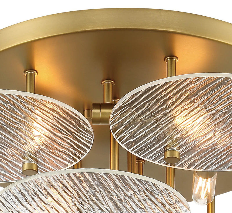 Four Light Flush Mount<br /><span style="color:#4AB0CE;">Entrega: 9-10 semanas en USA</span><br /><span style="color:#4AB0CE;font-size:60%;">PREGUNTE POR ENTREGA EN PANAMA</span><br />Collection: Artze<br />Finish: Soft Brass