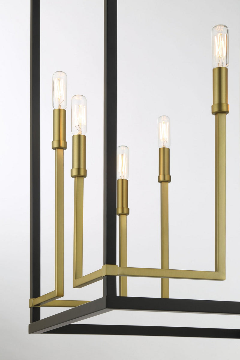 Eight Light Pendant<br /><span style="color:#4AB0CE;">Entrega: 4-10 dias en USA</span><br /><span style="color:#4AB0CE;font-size:60%;">PREGUNTE POR ENTREGA EN PANAMA</span><br />Collection: UNION ESTATES<br />Finish: Coal And Soft Brass