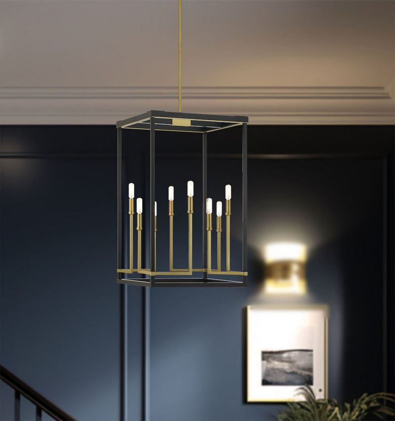 Minka-Lavery - 2117-726 - Eight Light Pendant - Union Estates - Coal And Soft Brass