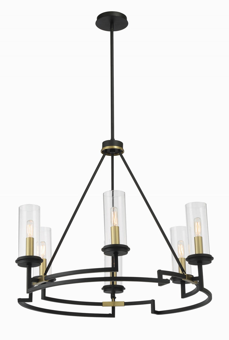 Minka-Lavery - 3206-781 - Six Light Chandelier - Hillstone - Sand Coal & Soft Brass