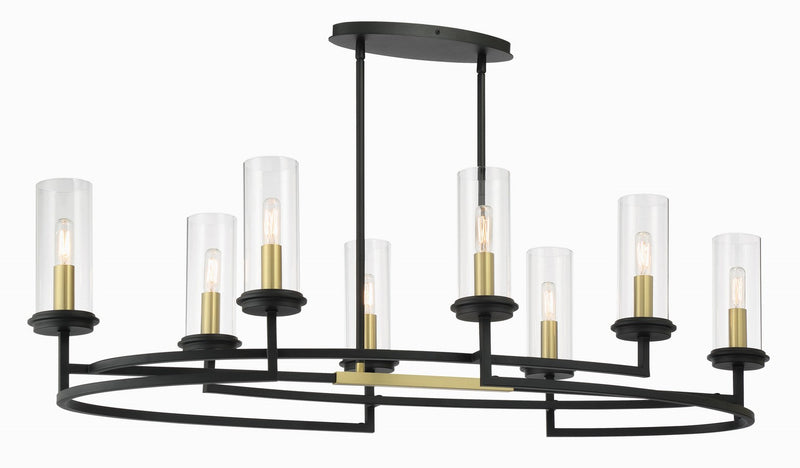 Minka-Lavery - 3208-781 - Eight Light Island Pendant - Hillstone - Sand Coal & Soft Brass