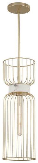 One Light Mini Pendant<br /><span style="color:#4AB0CE;">Entrega: 4-10 dias en USA</span><br /><span style="color:#4AB0CE;font-size:60%;">PREGUNTE POR ENTREGA EN PANAMA</span><br />Collection: Park Slope by Robin Baron<br />Finish: Nouveau Gold