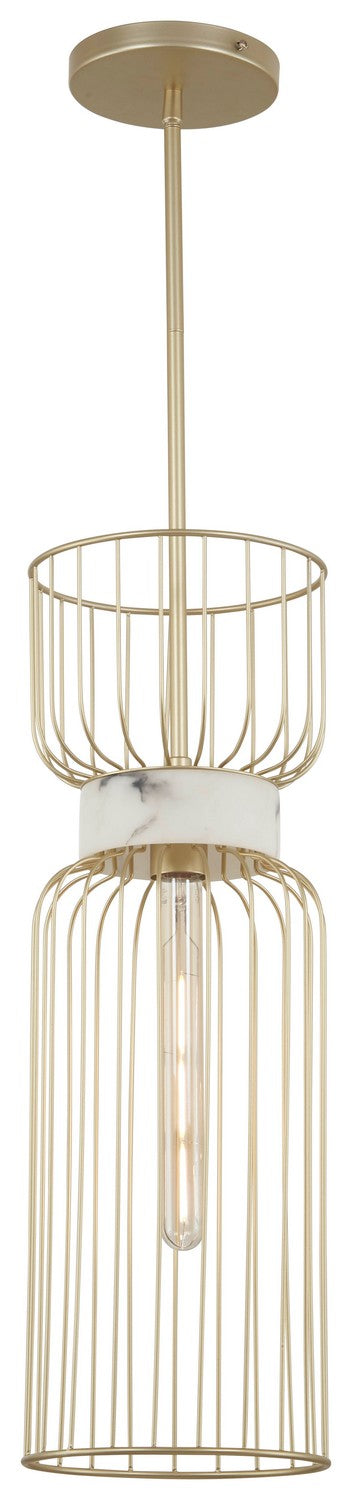 One Light Mini Pendant<br /><span style="color:#4AB0CE;">Entrega: 4-10 dias en USA</span><br /><span style="color:#4AB0CE;font-size:60%;">PREGUNTE POR ENTREGA EN PANAMA</span><br />Collection: Park Slope by Robin Baron<br />Finish: Nouveau Gold