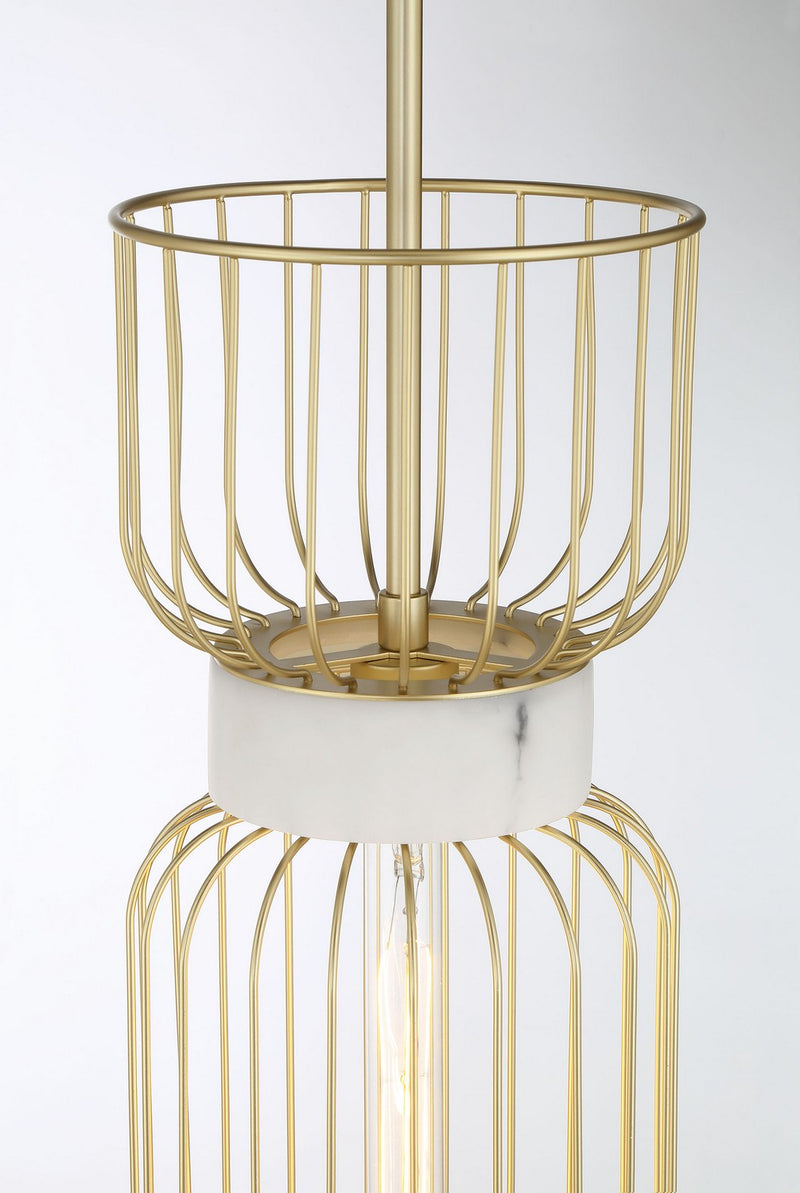One Light Mini Pendant<br /><span style="color:#4AB0CE;">Entrega: 4-10 dias en USA</span><br /><span style="color:#4AB0CE;font-size:60%;">PREGUNTE POR ENTREGA EN PANAMA</span><br />Collection: Park Slope by Robin Baron<br />Finish: Nouveau Gold