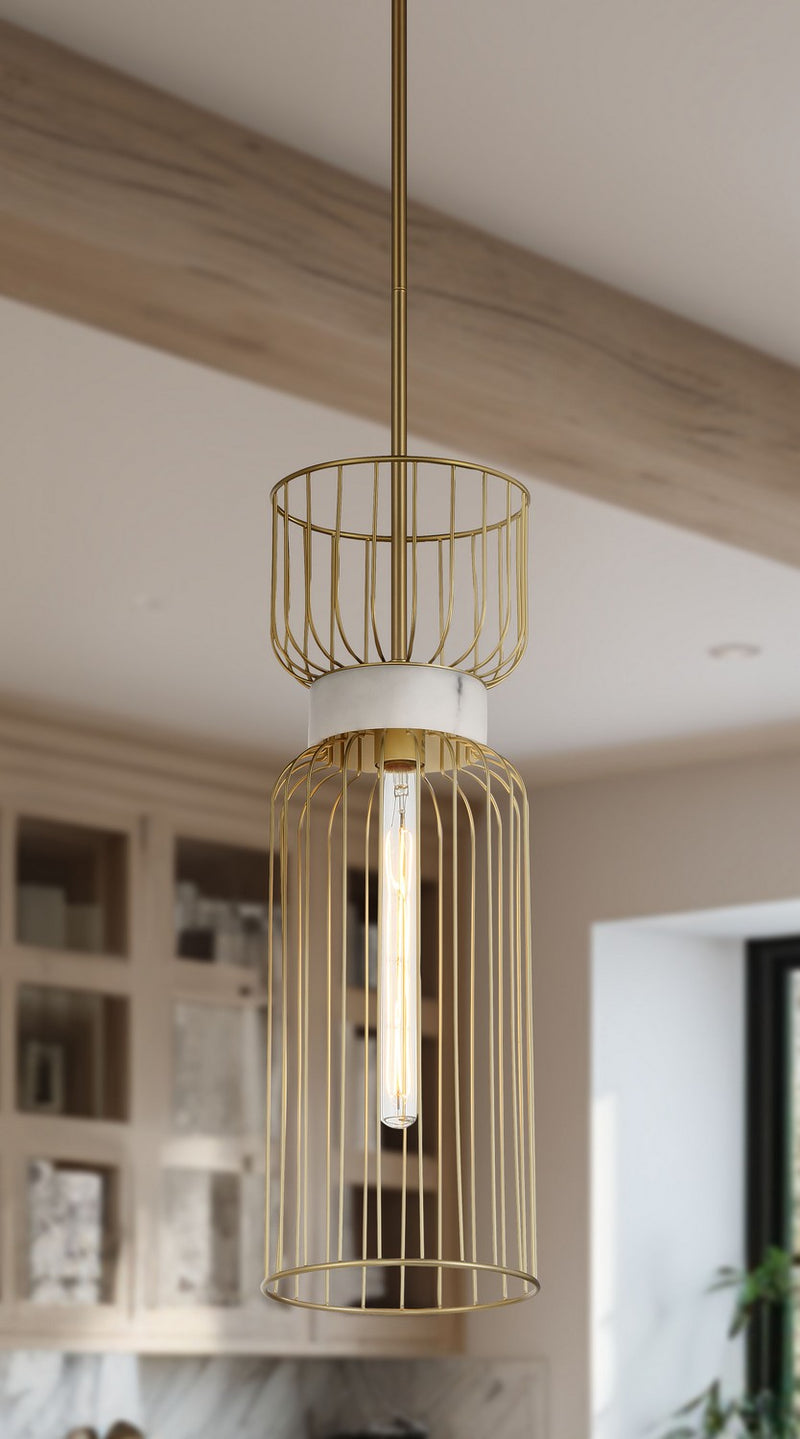 Minka-Lavery - 3392-754 - One Light Mini Pendant - Park Slope - Nouveau Gold