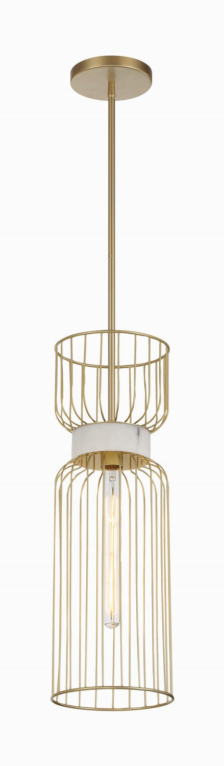 One Light Mini Pendant<br /><span style="color:#4AB0CE;">Entrega: 4-10 dias en USA</span><br /><span style="color:#4AB0CE;font-size:60%;">PREGUNTE POR ENTREGA EN PANAMA</span><br />Collection: Park Slope by Robin Baron<br />Finish: Nouveau Gold