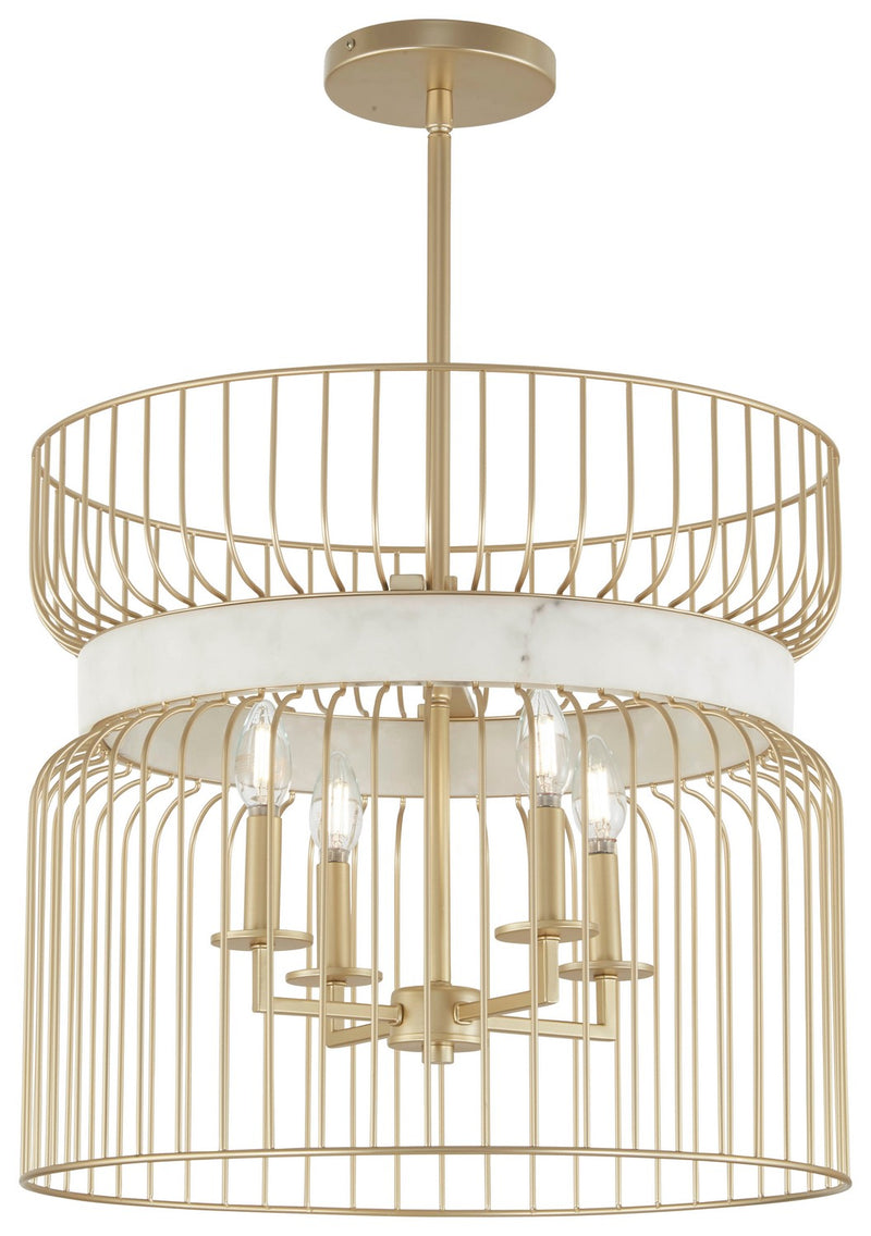 Four Light Pendant<br /><span style="color:#4AB0CE;">Entrega: 4-10 dias en USA</span><br /><span style="color:#4AB0CE;font-size:60%;">PREGUNTE POR ENTREGA EN PANAMA</span><br />Collection: Park Slope by Robin Baron<br />Finish: Nouveau Gold