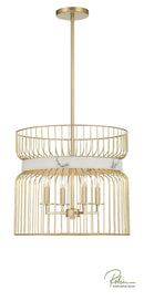 Four Light Pendant<br /><span style="color:#4AB0CE;">Entrega: 4-10 dias en USA</span><br /><span style="color:#4AB0CE;font-size:60%;">PREGUNTE POR ENTREGA EN PANAMA</span><br />Collection: Park Slope by Robin Baron<br />Finish: Nouveau Gold