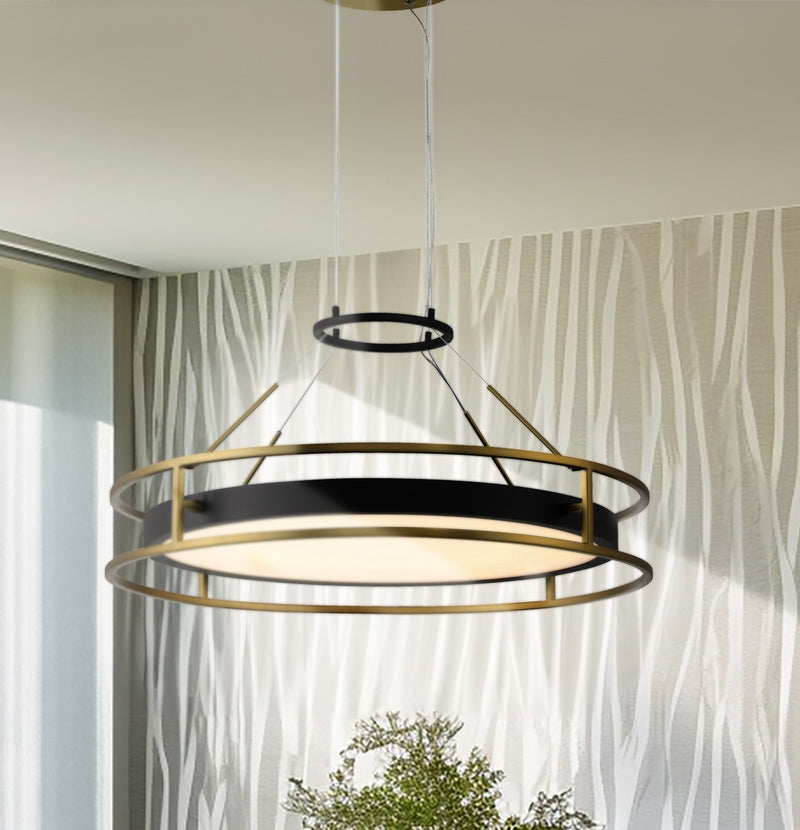 Minka-Lavery - 5087-781-L - One Light Pendant - Levitation - Sand Coal And Soft Brass