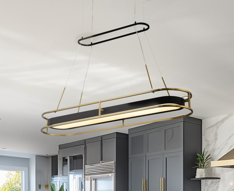 Minka-Lavery - 5088-781-L - LED Island Pendant - Levitation - Sand Coal & Soft Brass