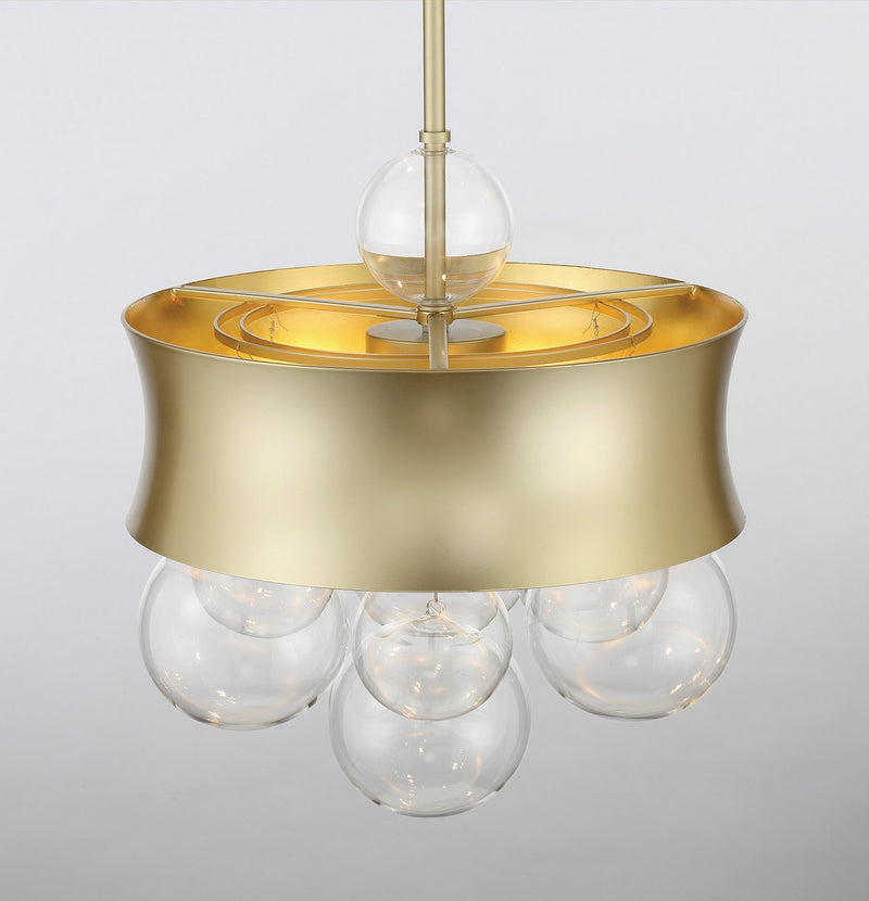 Three Light Convertible Pendant<br /><span style="color:#4AB0CE;">Entrega: 4-10 dias en USA</span><br /><span style="color:#4AB0CE;font-size:60%;">PREGUNTE POR ENTREGA EN PANAMA</span><br />Collection: Verdi Square by Robin Baron<br />Finish: Soft Gold