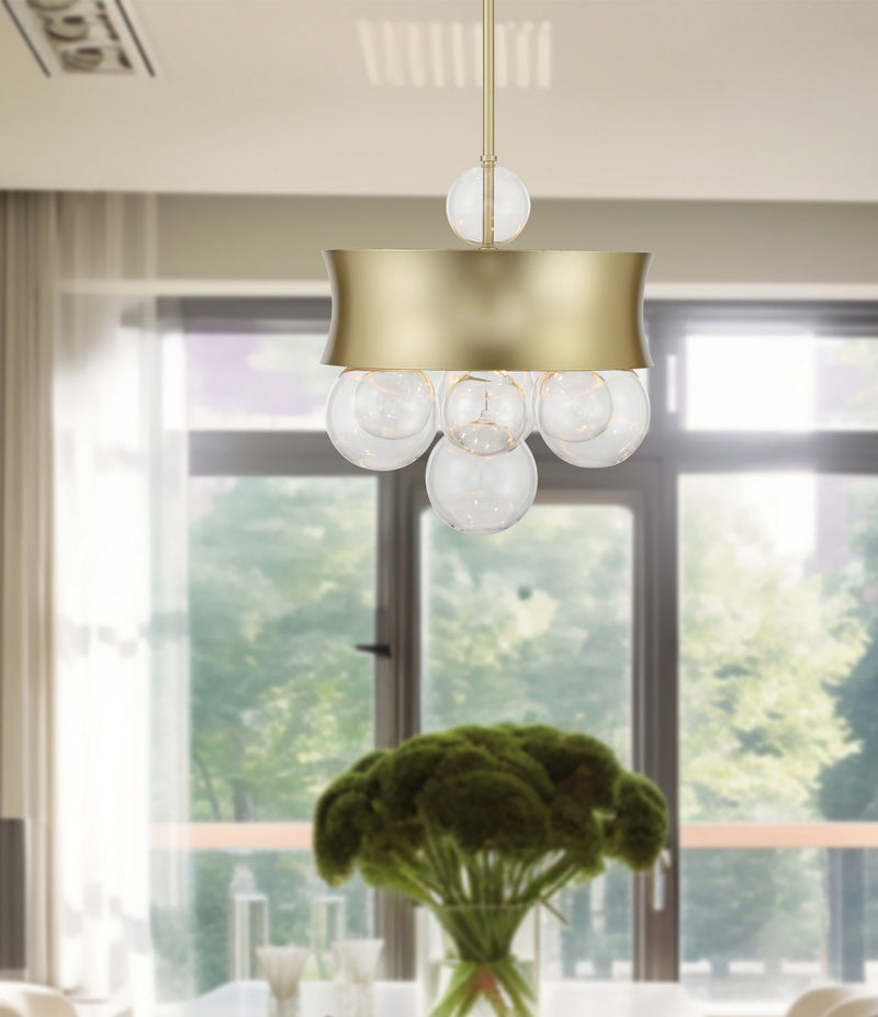 Three Light Convertible Pendant<br /><span style="color:#4AB0CE;">Entrega: 4-10 dias en USA</span><br /><span style="color:#4AB0CE;font-size:60%;">PREGUNTE POR ENTREGA EN PANAMA</span><br />Collection: Verdi Square by Robin Baron<br />Finish: Soft Gold