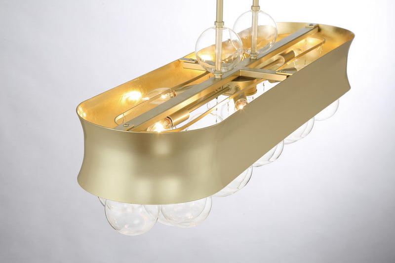 Six Light Island Pendant<br /><span style="color:#4AB0CE;">Entrega: 4-10 dias en USA</span><br /><span style="color:#4AB0CE;font-size:60%;">PREGUNTE POR ENTREGA EN PANAMA</span><br />Collection: Verdi Square by Robin Baron<br />Finish: Soft Gold