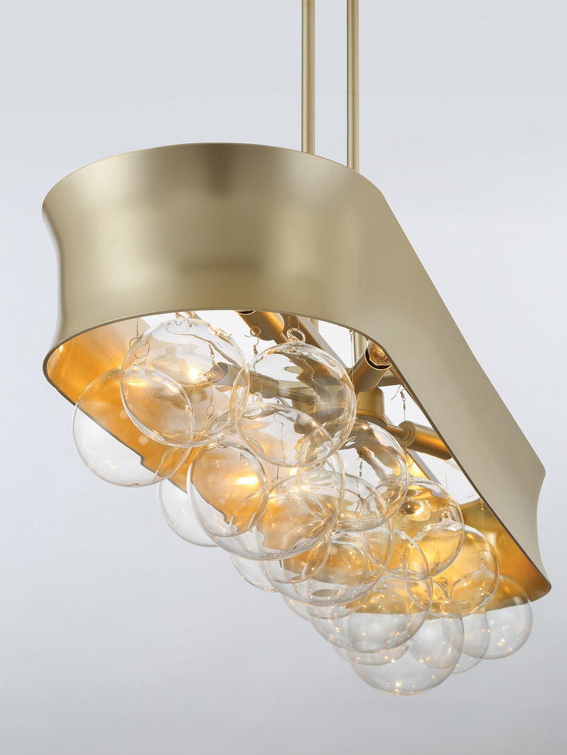 Six Light Island Pendant<br /><span style="color:#4AB0CE;">Entrega: 4-10 dias en USA</span><br /><span style="color:#4AB0CE;font-size:60%;">PREGUNTE POR ENTREGA EN PANAMA</span><br />Collection: Verdi Square by Robin Baron<br />Finish: Soft Gold
