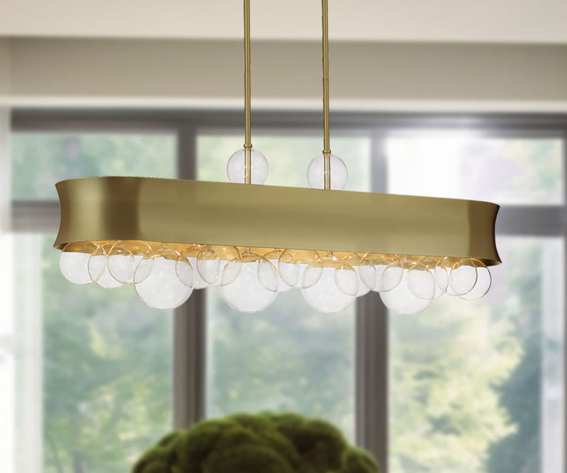 Minka-Lavery - 5196-697 - Six Light Island Pendant - Verdi Square - Soft Gold