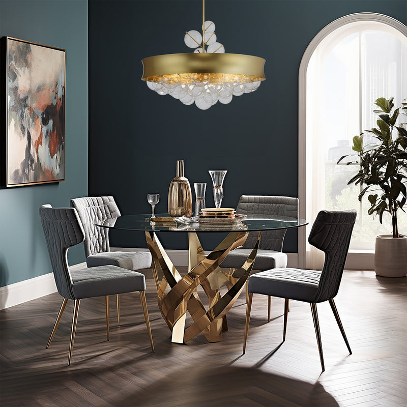 Eight Light Convertible Pendant<br /><span style="color:#4AB0CE;">Entrega: 4-10 dias en USA</span><br /><span style="color:#4AB0CE;font-size:60%;">PREGUNTE POR ENTREGA EN PANAMA</span><br />Collection: Verdi Square by Robin Baron<br />Finish: Soft Gold