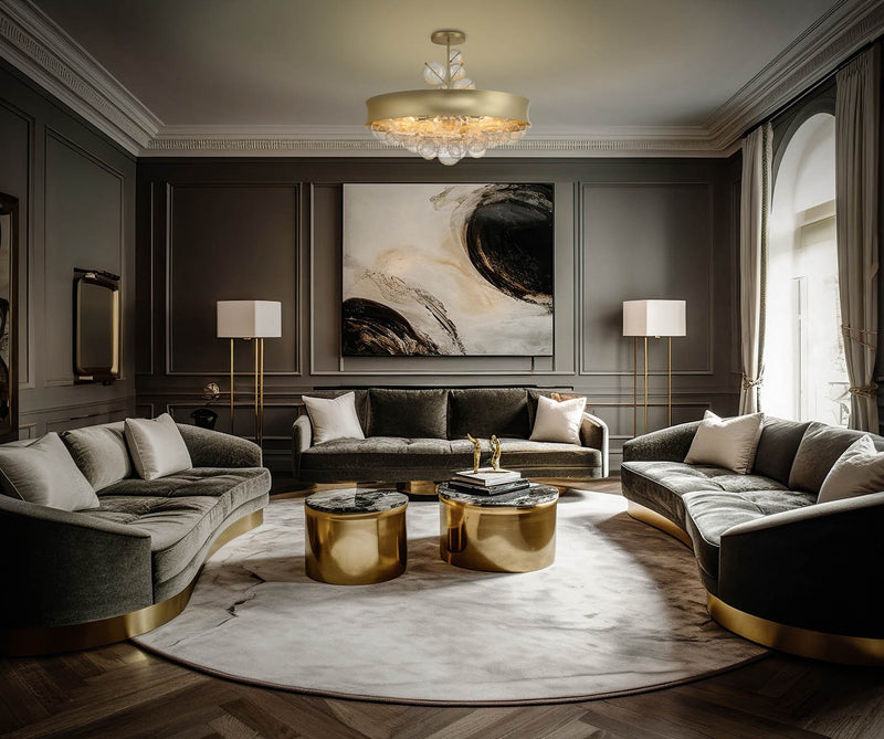 Eight Light Convertible Pendant<br /><span style="color:#4AB0CE;">Entrega: 4-10 dias en USA</span><br /><span style="color:#4AB0CE;font-size:60%;">PREGUNTE POR ENTREGA EN PANAMA</span><br />Collection: Verdi Square by Robin Baron<br />Finish: Soft Gold