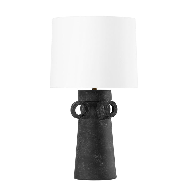 Troy Lighting - PTL3129-PBR/CAK - One Light Table Lamp - Santa Cruz - Patina Brass And Ceramic Artifact Black