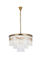 Elegant Lighting - 1201D26SG/RC - Nine Light Chandelier - Sydney - satin gold