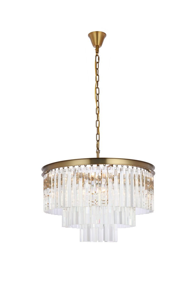 Elegant Lighting - 1201D26SG/RC - Nine Light Chandelier - Sydney - satin gold