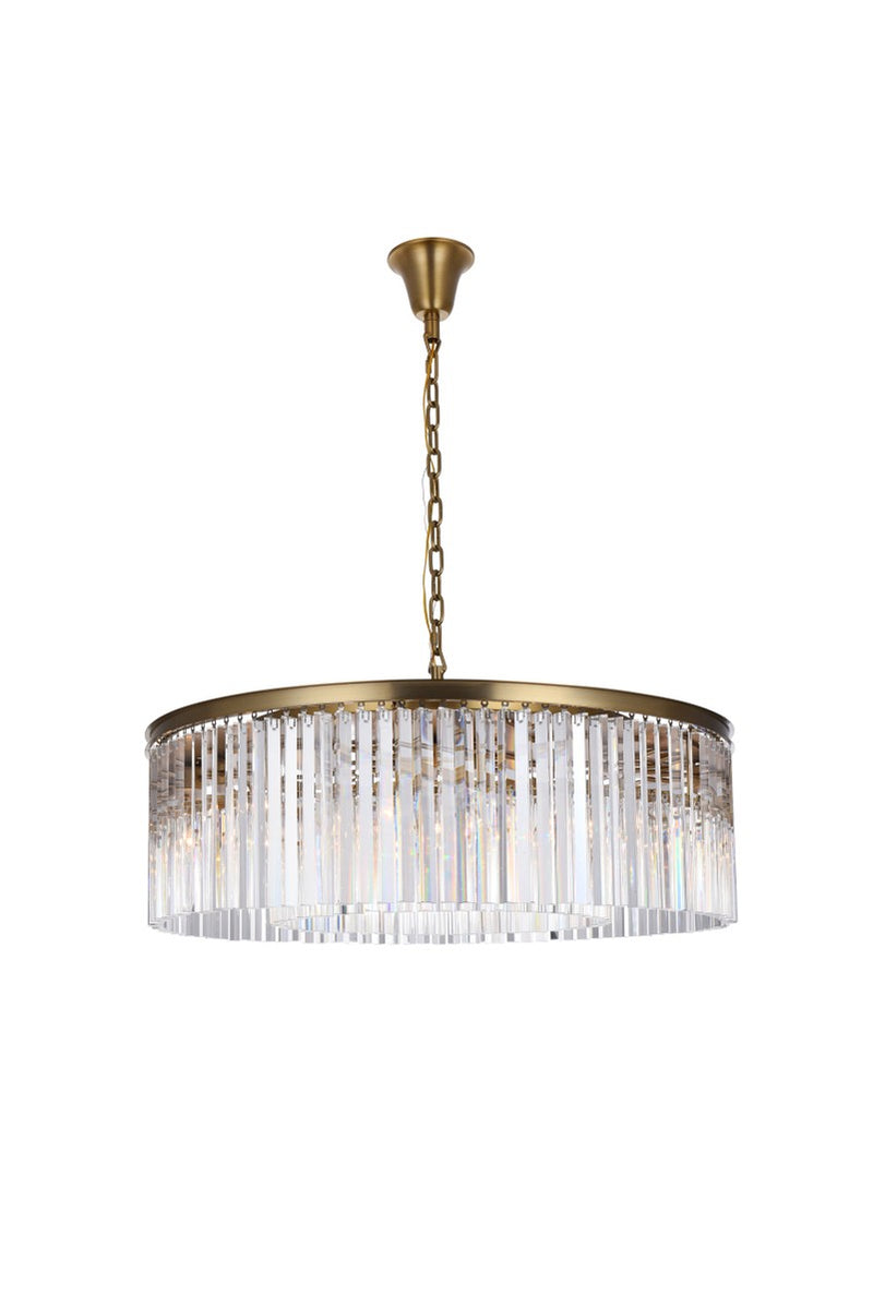 Elegant Lighting - 1208G43SG/RC - Ten Light Chandelier - Sydney - satin gold